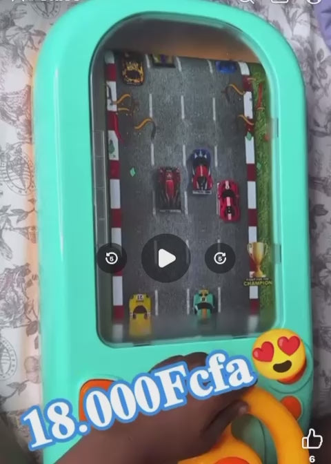 Jouet de voiture,course enfants expérience de conduire réaliste, ce jouet simule une vraie conduite grace à un volant interactif avec sans moteur, klaxon, clignotant et effet lumineux, l'enfant peut piloter sa voiture comme un grand, tout en développant.