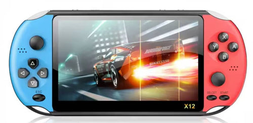 Console de jeux X12 , portable, puissante et pleine de nosta.  Plus de 3500 jeux intégrés, les classiques de votre enfance ( PSP1 , NES ,Game , batterie 1800mAh ( rechargeable via USB , musique, bluetooth connecté.